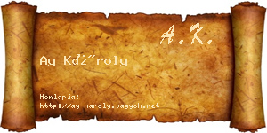 Ay Károly névjegykártya