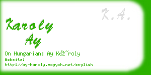 karoly ay business card